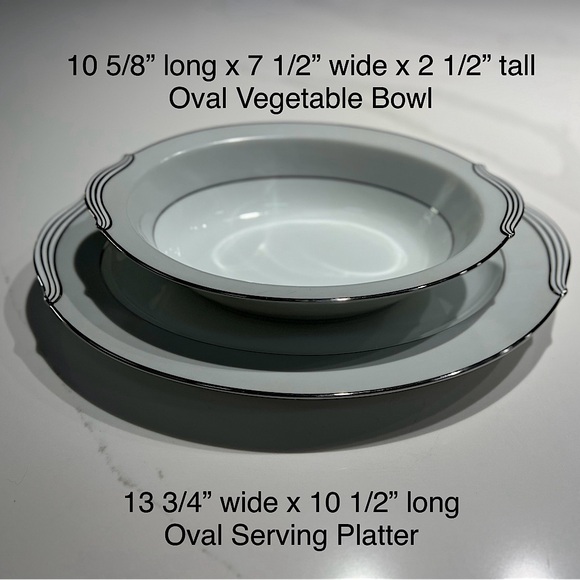 Noritake China, Grayburn Pattern, Vegetable Bowl & Serving Platter - Picture 4 of 4